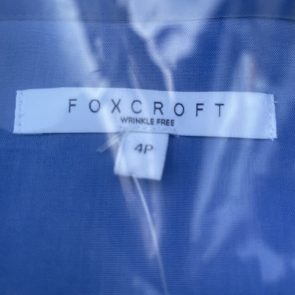 Foxcroft Wrinkle Free Classic Fit Shirt Women's Size 4P Blue Long Sleeve New VTG - Picture 4 of 6